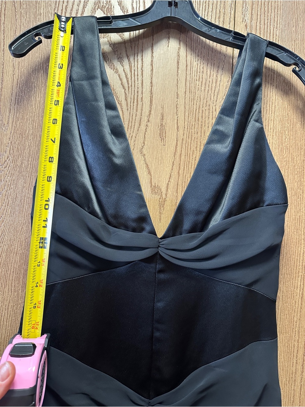Vintage Black tie formal Vera Wang Black Maxi Evening Gown with Deep V - Picture 12 of 16